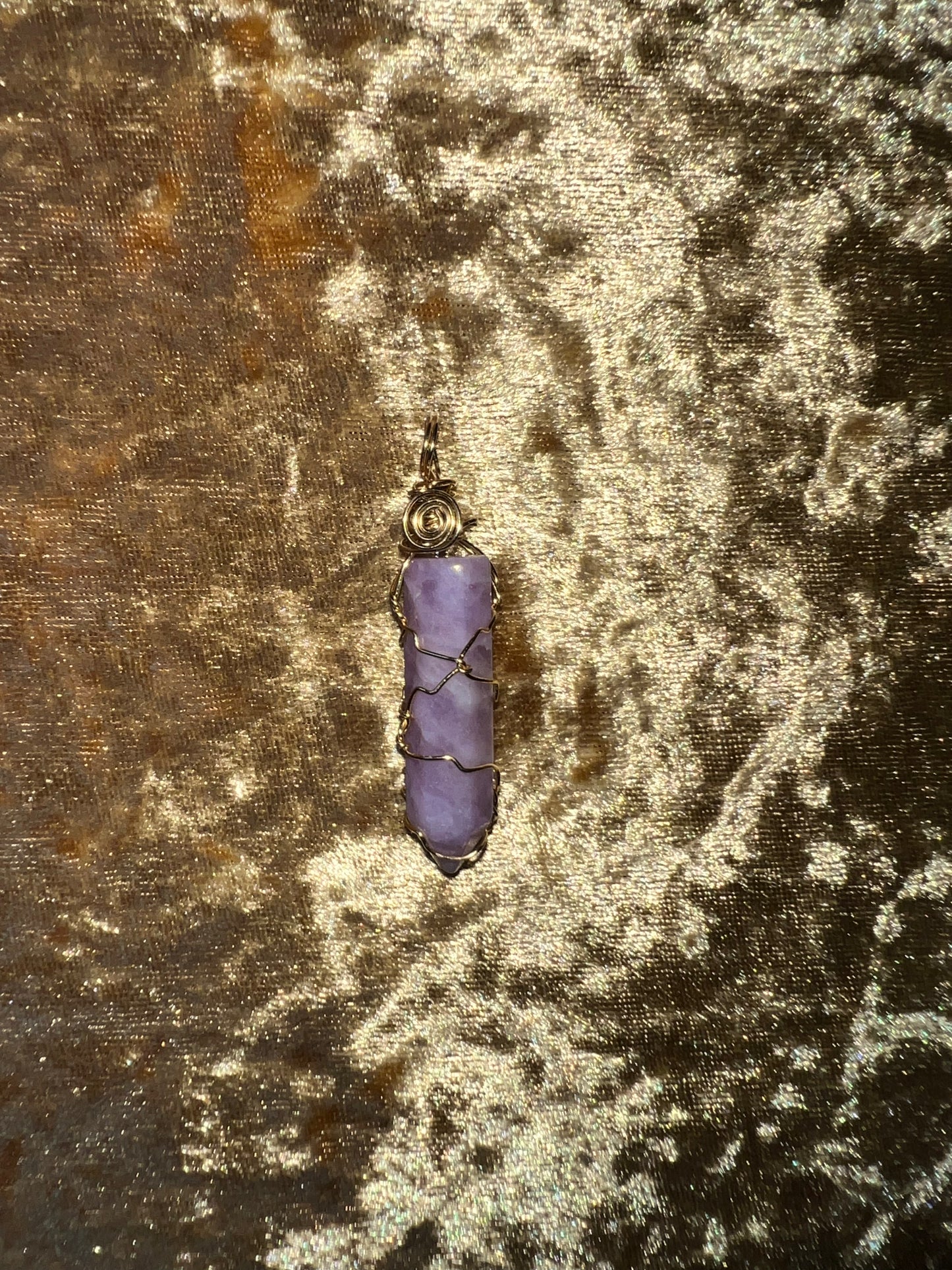 ✨ Lilac Jade Crystal Pendant – Handwrapped & Charged ✨