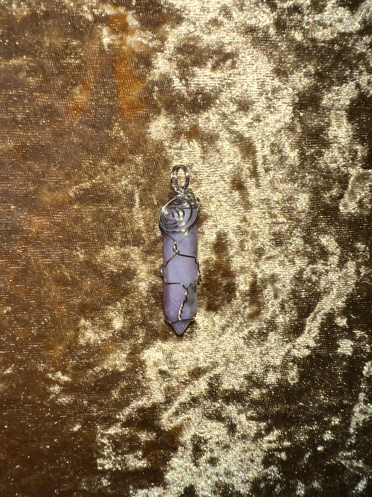 ✨ Lilac Jade Crystal Pendant – Handwrapped & Charged ✨