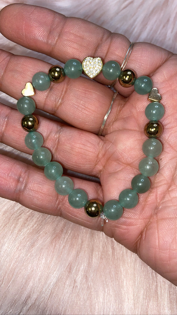 Triple Heart Blue jade