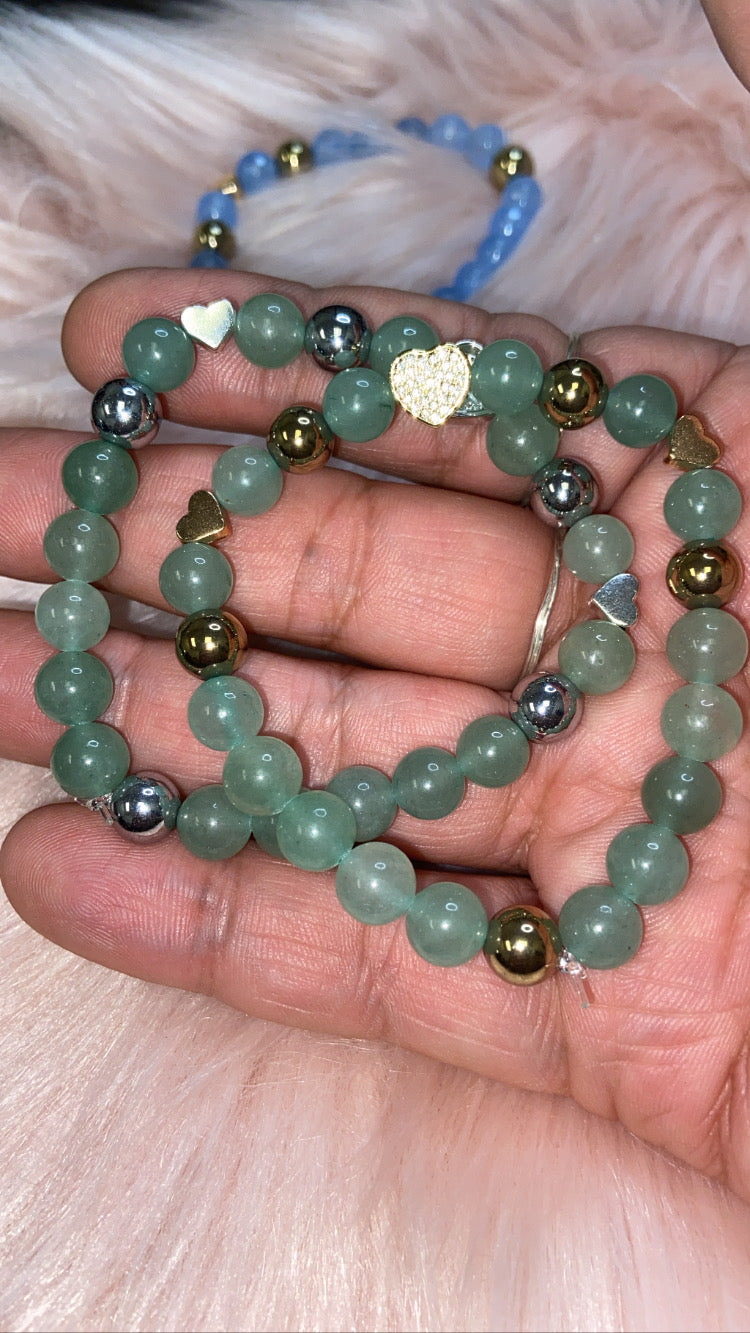 Triple Heart Blue jade
