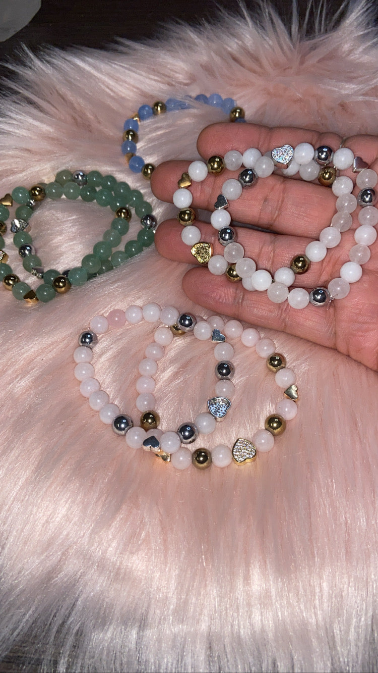 Triple Heart Blue jade