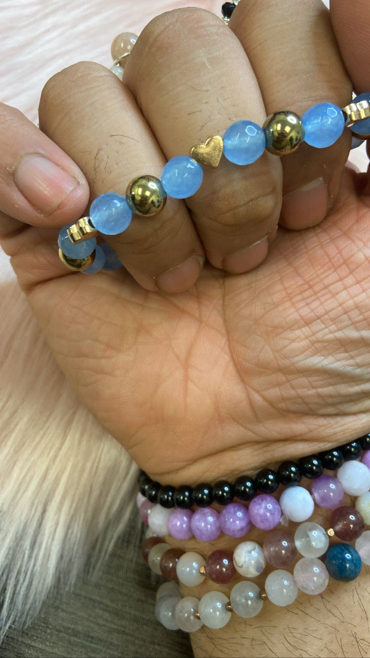 Triple Heart Blue jade