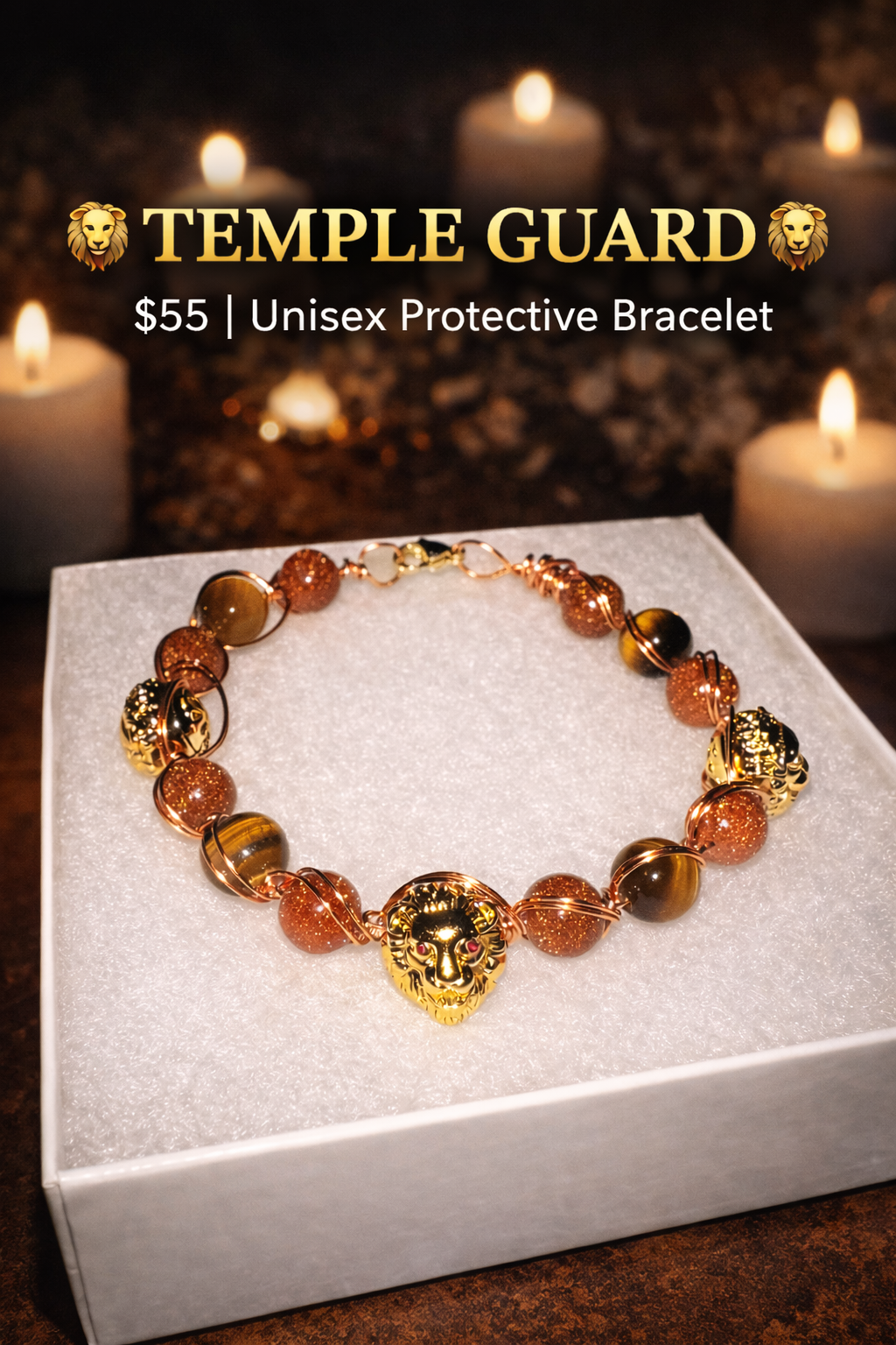 TEMPLE GUARD 🦁 | Unisex Copper Wire-Wrapped Protective Bracelet