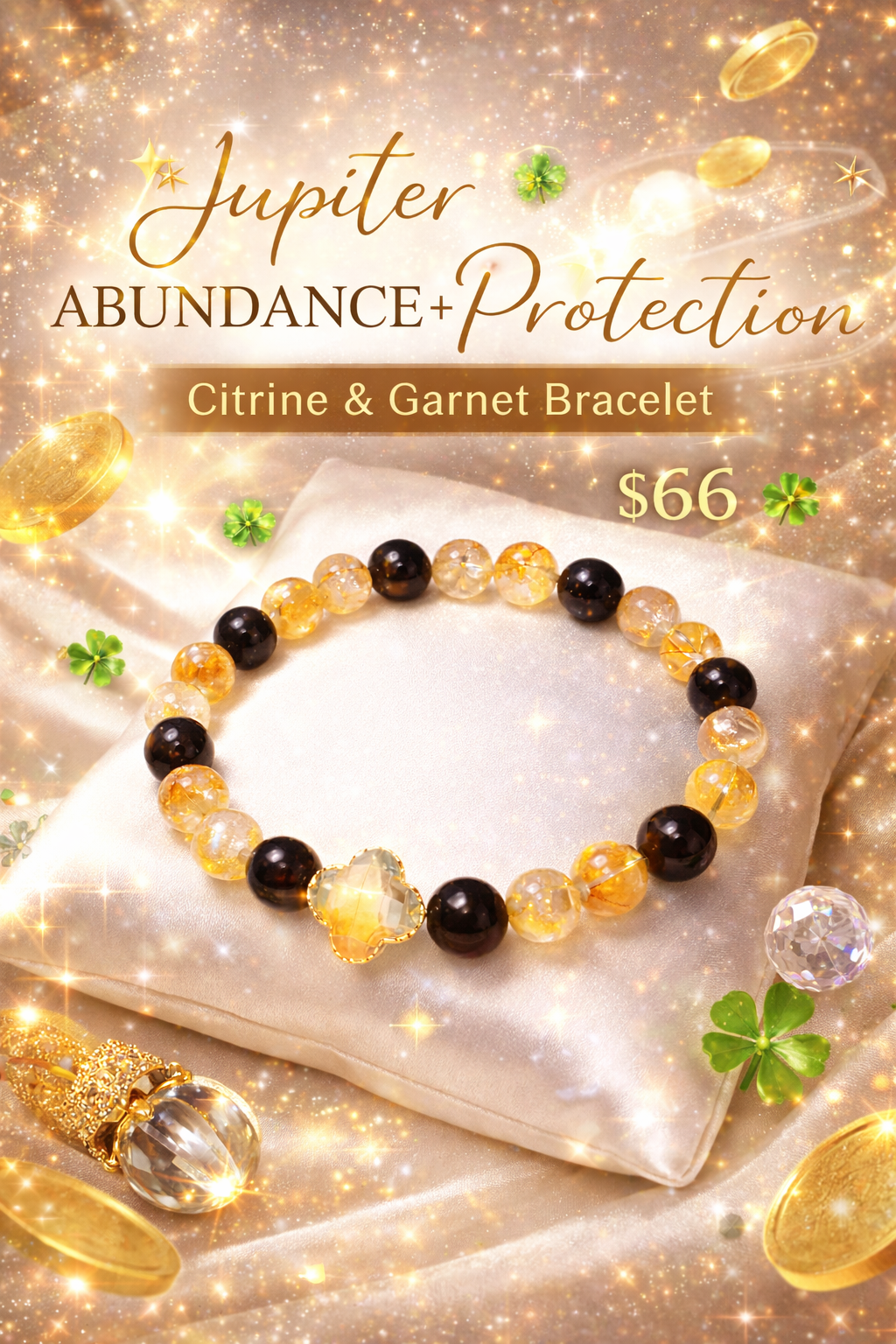 ✨ Jupiter Abundance + Protection Bracelet (Citrine & Garnet) ✨