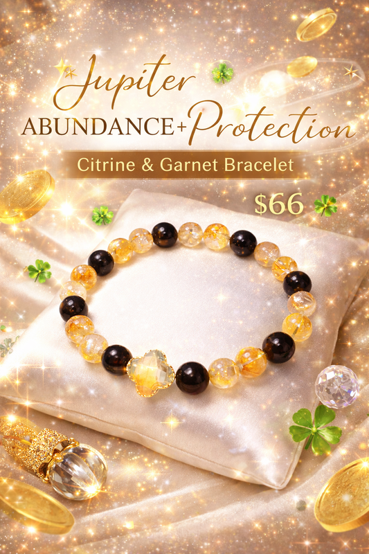 ✨ Jupiter Abundance + Protection Bracelet (Citrine & Garnet) ✨