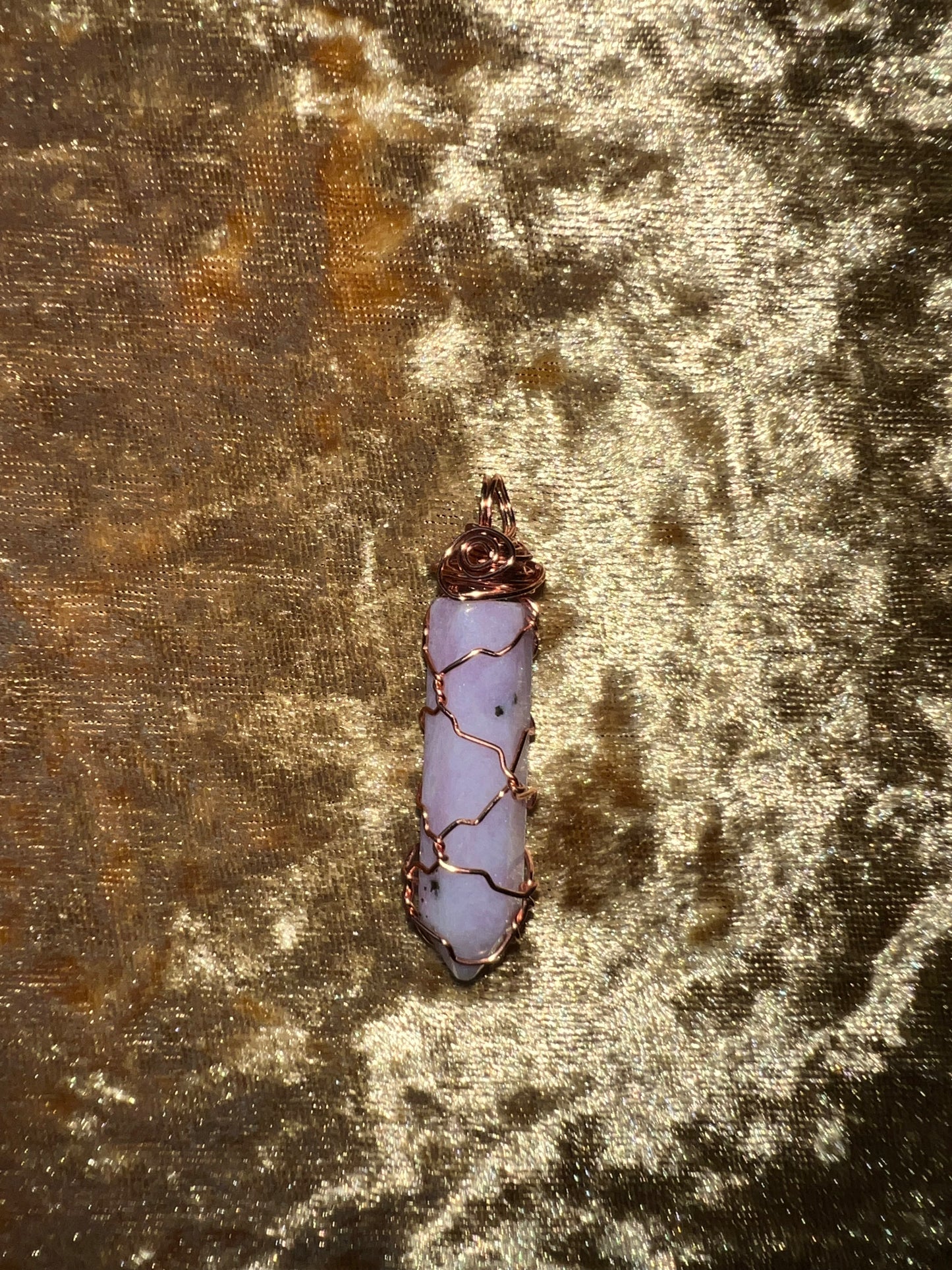 ✨ Lilac Jade Crystal Pendant – Handwrapped & Charged ✨