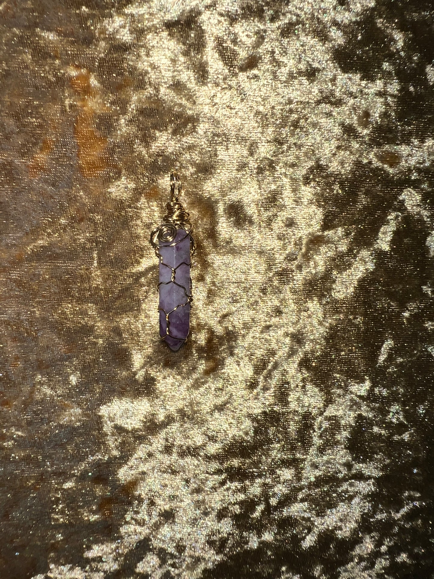 ✨ Lilac Jade Crystal Pendant – Handwrapped & Charged ✨